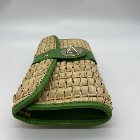 Kate Spade Brown And Green Straw Wicker Ava Clutch - Picture 4 of 12